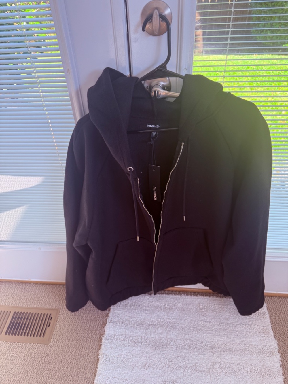 Fashion Nova Men Fuzzy Premium Zip Up Hoodie Black XXL NWT - Picture 5 of 6